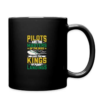 Pilot Aviation Airplane Airline Future Pilots - Full Colour Mug - black - Right