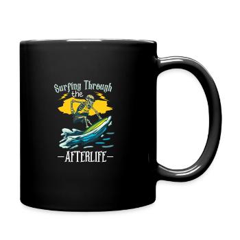 Lustiger Surfer, Der Skelett-strand-stoke-brandung - Tasse einfarbig - Schwarz - Rechts