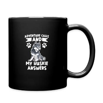 Chien de traîneau Huskie Alaska Sports d’hiver - Mug uni - noir - Droite