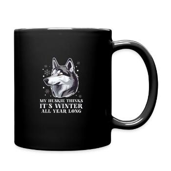 Chien de traîneau Huskie Alaska Sports d’hiver - Mug uni - noir - Droite