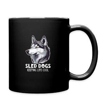 Chien de traîneau Huskie Alaska Sports d’hiver - Mug uni - noir - Droite