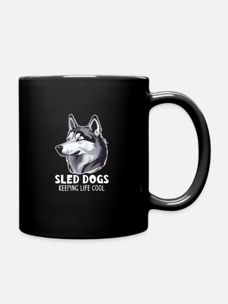 Schlittenhund Huskie Alaska Wintersport - Tasse einfarbig - Schwarz