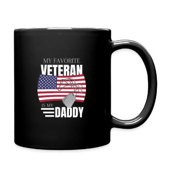 Mein Lieblingsveteran ist der My Daddy Veterans Day - Tasse einfarbig - Schwarz - Rechts