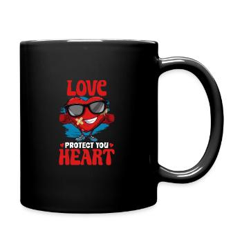 Gesunder Herzschlag Februar-herzbewusstsein - Tasse einfarbig - Schwarz - Rechts