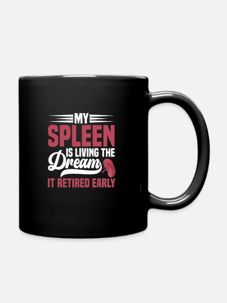 Spleen Surgery Surviving Spleen Removal - Full Colour Mug - black