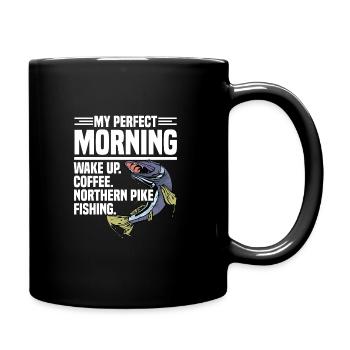 Nördlicher Hechtfischer Hecht Angelrute Hechtfisch - Tasse einfarbig - Schwarz - Rechts