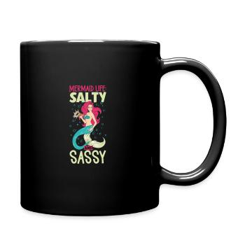 Sirène Reine, Mer, Royal, Océan, Monarque - Mug uni - noir - Droite