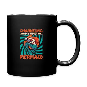 Sirène Reine, Mer, Royal, Océan, Monarque - Mug uni - noir - Droite