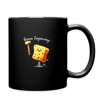 Lustiger Schwamm, Römische Geschichte, Badezimmer - Tasse einfarbig - Schwarz - Rechts