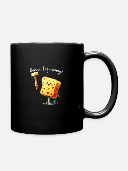 Lustiger Schwamm, Römische Geschichte, Badezimmer - Tasse einfarbig - Schwarz
