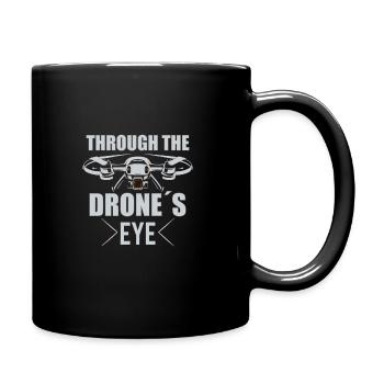 Drohne Pilot Opa Geschenkidee Alter Mann Mit - Tasse einfarbig - Schwarz - Rechts