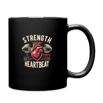Gesunder Herzschlag Februar-herzbewusstsein - Tasse einfarbig - Schwarz - Rechts