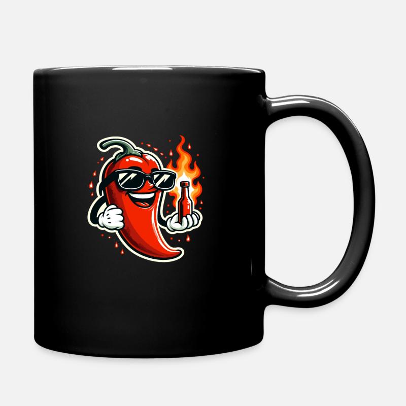 Scharfes Essen Liebhaber Von Chili Peppers Chef - Tasse einfarbig - Schwarz
