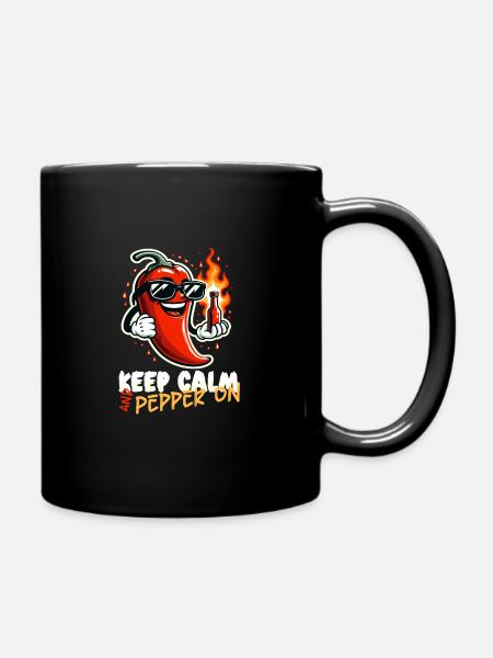 Scharfes Essen Liebhaber Von Chili Peppers Chef - Tasse einfarbig - Schwarz