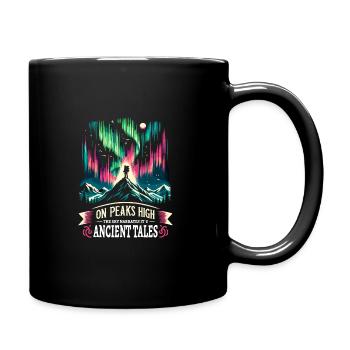 Northern Lights aurora tracker Alaska Wilderness - Full Colour Mug - black - Right