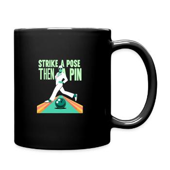 Funny bowling team bowler strike bowling club - Full Colour Mug - black - Right