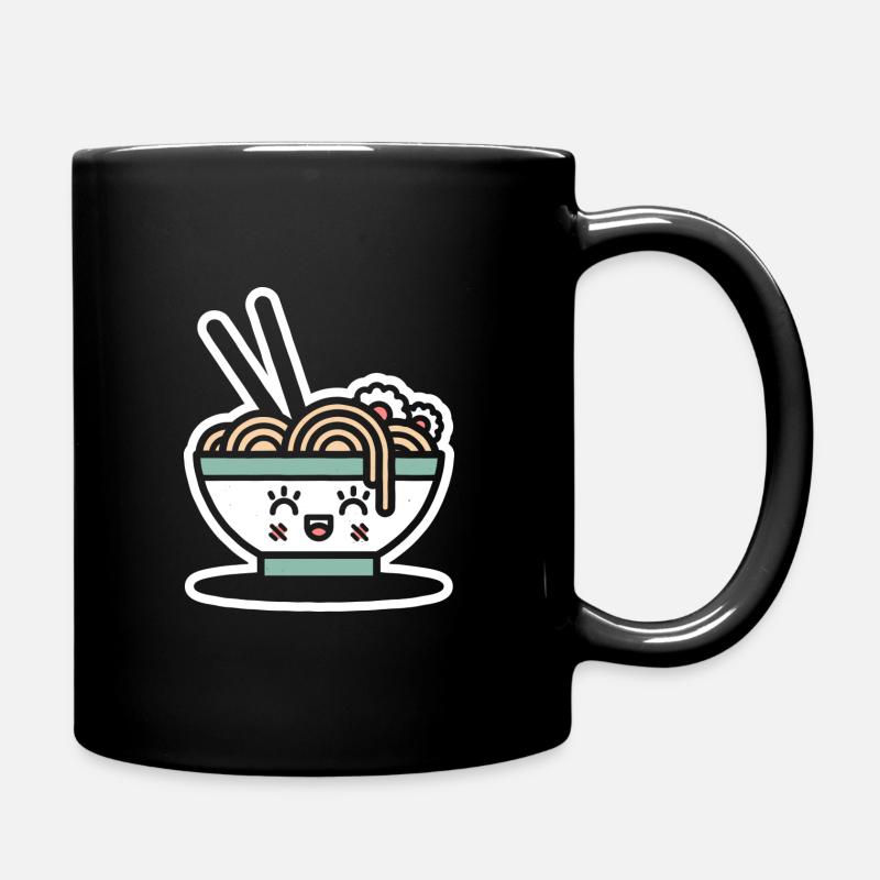 Ramen - Cute Japan Mascot - Black - Full Colour Mug - black