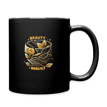 Kintsugi Kintsukuroi Imperfekte Japanische Kunst - Tasse einfarbig - Schwarz - Rechts