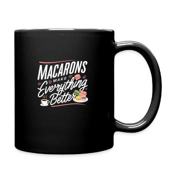 Macaron-liebhaber Französische Macarons - Tasse einfarbig - Schwarz - Rechts