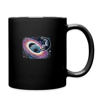 Katze Astronaut Astronomie Äußeres Sonnensystem - Tasse einfarbig - Schwarz - Rechts