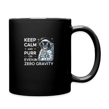 Katze Astronaut Astronomie Äußeres Sonnensystem - Tasse einfarbig - Schwarz - Rechts