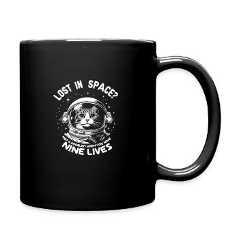 Cat, Astronaut, Astronomy, Outer Solar System - Full Colour Mug - black - Right