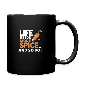 Liebhaber Scharfer Speisen, Chili Peppers Chef - Tasse einfarbig - Schwarz - Rechts