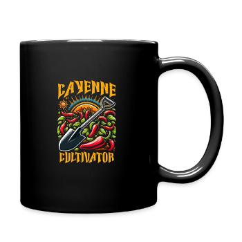 Liebhaber Scharfer Speisen, Chili Peppers Chef - Tasse einfarbig - Schwarz - Rechts