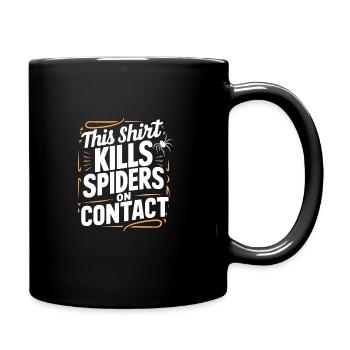 Funny Arachnophobia Awareness, Spider Phobia - Full Colour Mug - black - Right