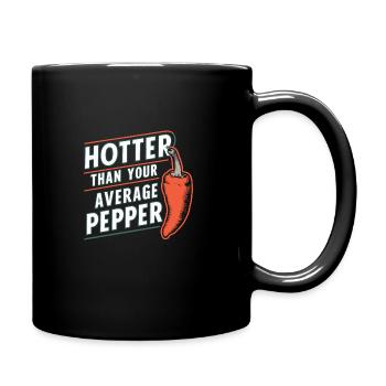 Liebhaber Scharfer Speisen, Chili Peppers Chef - Tasse einfarbig - Schwarz - Rechts