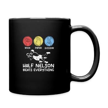 Stein, Papier, Schere - Tasse einfarbig - Schwarz - Rechts