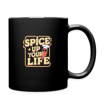 Liebhaber Scharfer Speisen, Chili Peppers Chef - Tasse einfarbig - Schwarz - Rechts