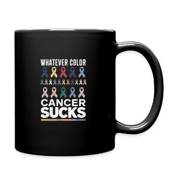 Cancer Sucks Cancer Awareness Cancer Warrior - Full Colour Mug - black - Right