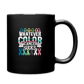 Cancer Sucks Cancer Awareness Cancer Warrior - Full Colour Mug - black - Right