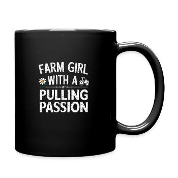 Tractor Pulling Tractor Pulling Tractor Power Farm - Full Colour Mug - black - Right