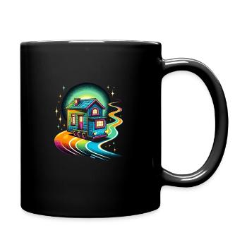 Rolling Tiny House Minimalistischer Lebensstil - Tasse einfarbig - Schwarz - Rechts