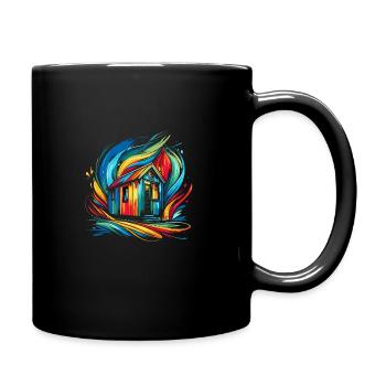 Rolling Tiny House Minimalistischer Lebensstil - Tasse einfarbig - Schwarz - Rechts