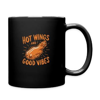 Hot Chicken Wings Spicy Wings Buffalo Wings - Tasse einfarbig - Schwarz - Rechts