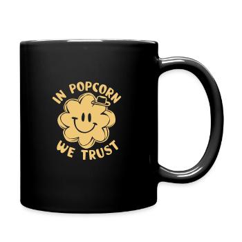 Funny popcorn saying, binge-watching popcorn - Full Colour Mug - black - Right