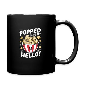 Funny popcorn saying, binge-watching popcorn - Full Colour Mug - black - Right