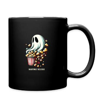 Funny popcorn saying, binge-watching popcorn - Full Colour Mug - black - Right