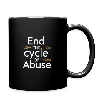 Raising awareness of domestic violence - Full Colour Mug - black - Right