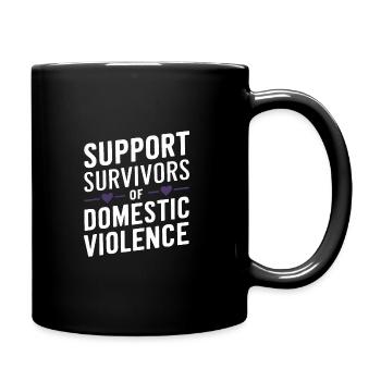 Raising awareness of domestic violence - Full Colour Mug - black - Right