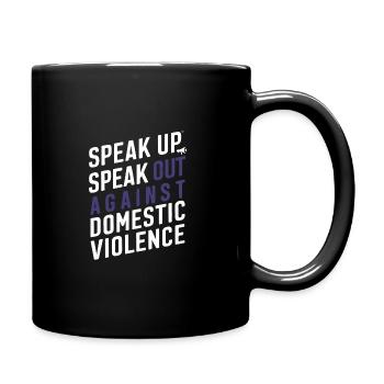 Raising awareness of domestic violence - Full Colour Mug - black - Right