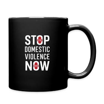 Raising awareness of domestic violence - Full Colour Mug - black - Right