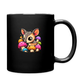 Cute Pudu Deer South America Cartoon Deer - Full Colour Mug - black - Right