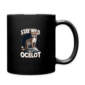 Ocelot Wild Cat Exotic Pets Jungle Big Cat - Full Colour Mug - black - Right