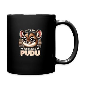 Cute Pudu Deer South America Cartoon Deer - Full Colour Mug - black - Right