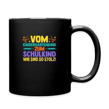 Eltern Schulkind Grundschule Erste Klasse Einschul - Tasse einfarbig - Schwarz - Rechts