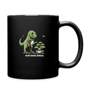 Bonsai Master T-Rex Dinosaur Gardening for - Full Colour Mug - black - Right